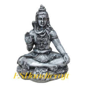 Antique Grey Finish Lord Shiva Sitting Idol, Divine Bholenath Shankar Statue for Home Decor, Temple, Office Decoration & Gifting Purpose