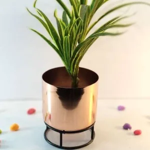 Allotrope Copper Metal Decorative Planter with  stand ( 13 cm Height, 13 cm Dimension) – Decorative Indoor Planter for Home Décor & Gifting