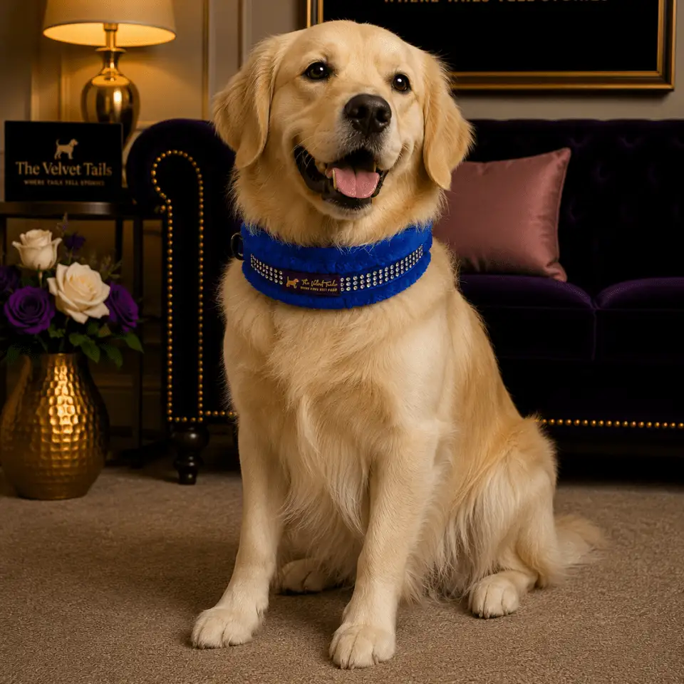 The Velvet Tail VelvetFur Comfort Collar – Blue