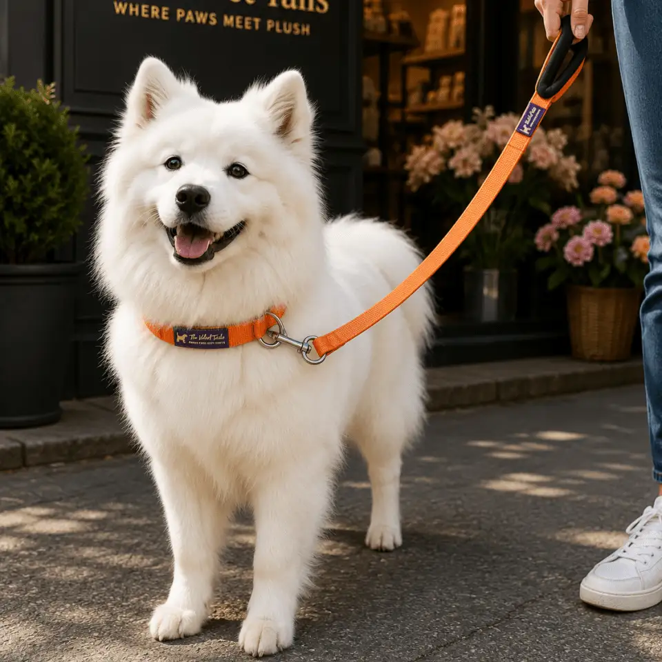 The Velvet Tails VelvetGrip Padded Leash – Orange