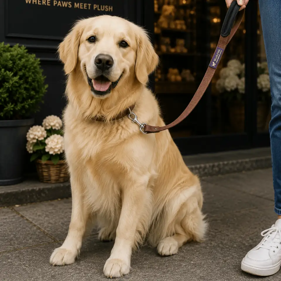The Velvet Tails VelvetGrip Padded Leash – Brown