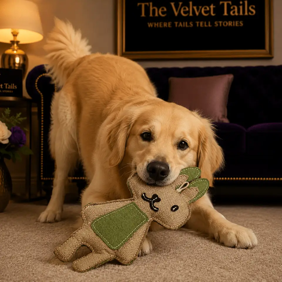 The Velvet Tails Velvet Play Meadow Hop Bunny – Natural Jute Toy One Size Assorted