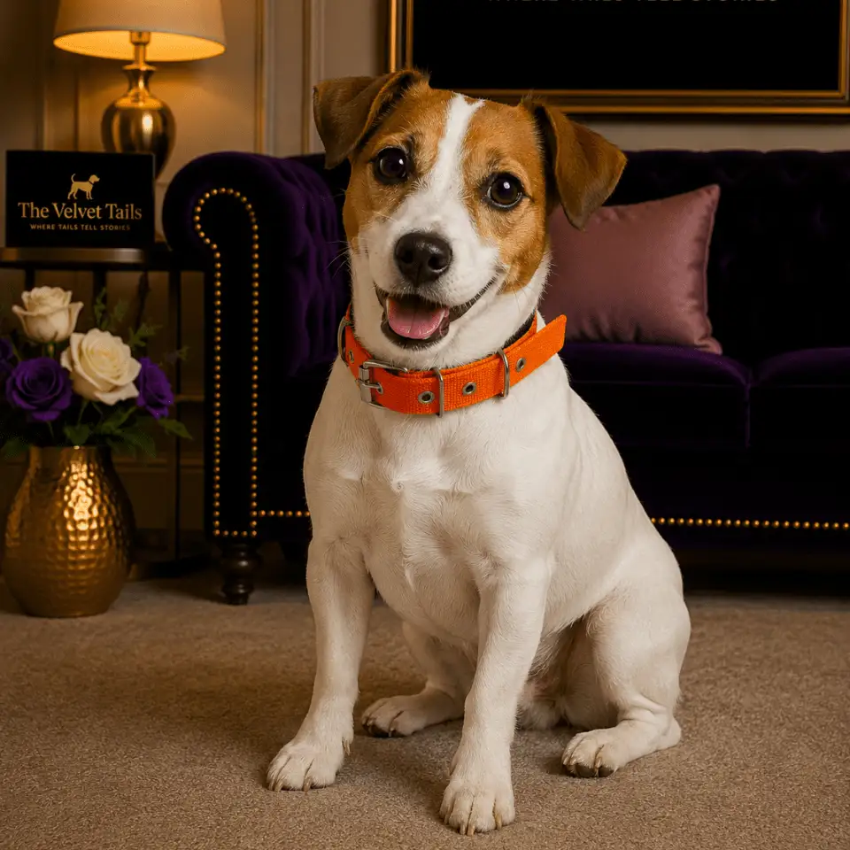 The Velvet Tails Velvet Walk Everyday Comfort Collar Orange
