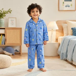 Tippy Top Kids Pure Cotton Fish Print Night Suit Set  Full Sleeve