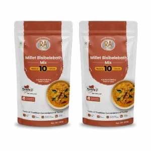 RA Desi Flavors Healthy Millet Bisibelebath Mix (2 x 200GM) – Instant Karnataka Style Millet Bisi Bele Bath | High Fiber | No Preservatives | Ready in Minutes